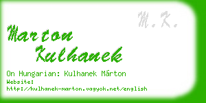 marton kulhanek business card